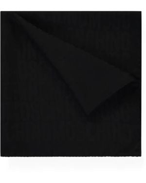Moschino Logo-Print Silk Scarf - Black
