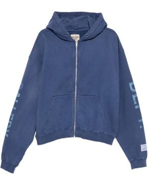 GALLERY DEPT. Logo-Print Zip-Fastening Hoodie - Blue