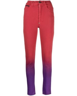 Philipp Plein High-Waisted Ombré Jeggings - Red
