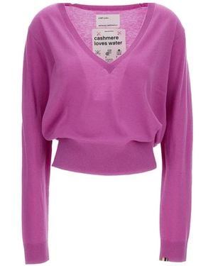 Extreme Cashmere Collin V-neck cropped sweater - Lila