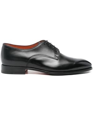 Santoni Block-Heel Derby Shoes - Black