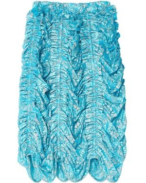 Noir Kei Ninomiya Floral-Lace Skirt - Blue