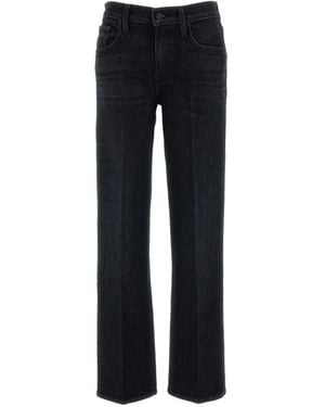 Mother Gerade Jeans Mit Bügelfalten - Schwarz
