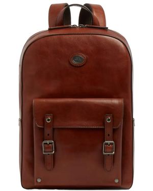 The Bridge Buckle-Detail Leather Backpack - Brown