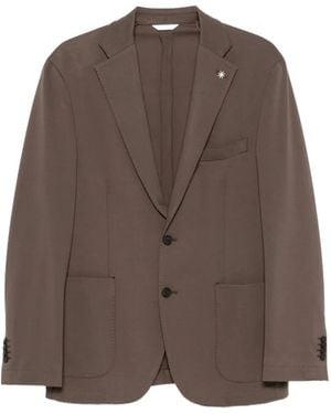 Manuel Ritz Nuvola Button-Up Blazer - Brown