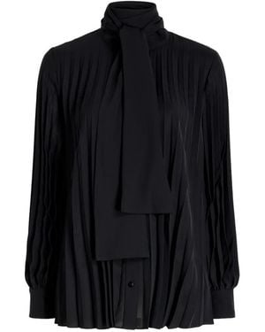 Proenza Schouler Soomin Neck-Tie Blouse - Black