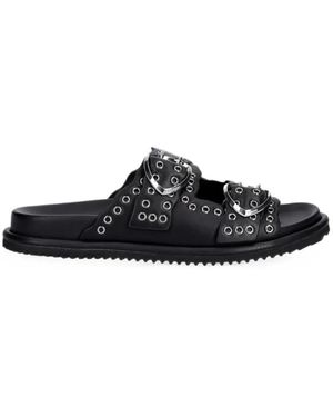 Blauer Eyelet-Embellished Buckle-Fastening Sandals - Black