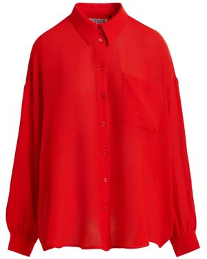 Essentiel Antwerp Chemise À Manches Volantées - Rouge