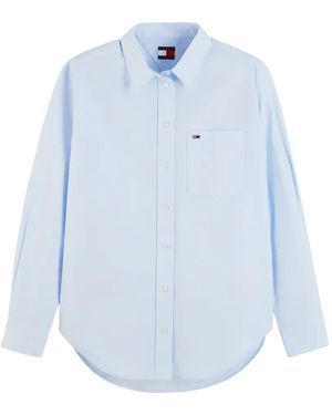 Tommy Hilfiger Logo-Embroidered Pocket Shirt - Blue