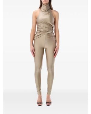 ANDAMANE Tatiana Halter-Neck Knot Jumpsuit - Natural