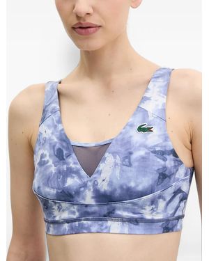 Lacoste Tie-Dye Logo-Patch Sports Bra - Blue
