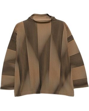 Homme Plissé Issey Miyake Plissé-Effect Gradient Top - Brown