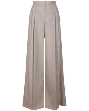 Weekend by Maxmara Pleated Wide-Leg Trousers - Grey