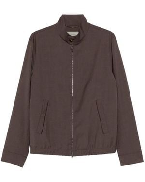 Canali Zip-Fastening Pocket Overshirt - Brown