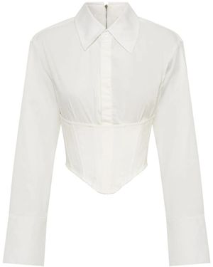 Dion Lee コルセットスタイル クロップドシャツ - ホワイト