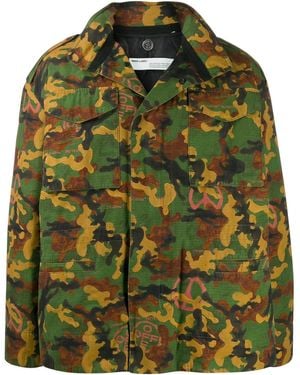 Off-White c/o Virgil Abloh Camouflage Padded Field Jacket - Green