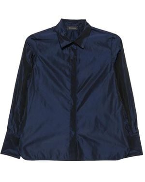 ROSSO35 Iridescent-Finish Long-Sleeve Shirt - Blue