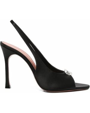 AMINA MUADDI Mini Camelia Slingback Court Shoes - Black