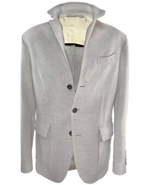 Eleventy Button-Front Cashmere Coat - Gray