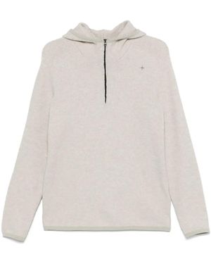 Stone Island Felpa Con Cappuccio - Bianco