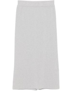 Daniele Fiesoli Fijngebreide Midi-Rok - Wit
