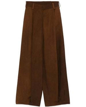 Uma Wang Pantaloni Plissé - Marrone