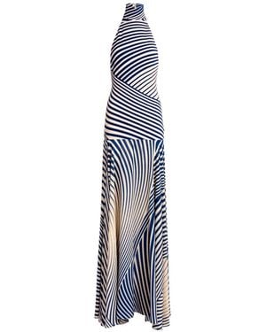 Silvia Tcherassi Leonore Striped Halterneck Maxi Dress - Blue