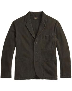 RRL Blazer Con Motivo Pied-De-Poule - Nero