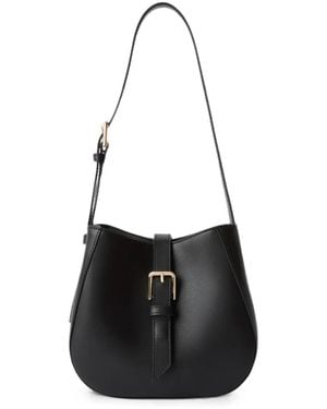Furla Large Buckle-Detail Leather Bucket Bag - Black