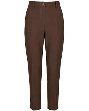 Seventy Textured Pressed-Crease Trousers - Brown