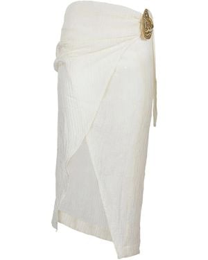 HAMOULET Vega Embellished Midi Wrap Skirt - White