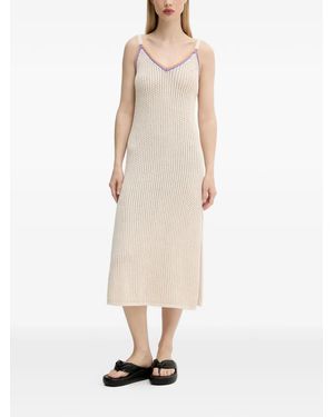 Rip Curl Cala Vadella Open-Knit Side-Slit Midi Dress - White