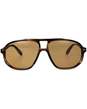 Emporio Armani Lunettes De Soleil Pilote À Effet Écaille De Tortue - Metallic