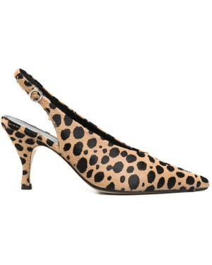 Aeyde Carla Animal-Print Pumps - White