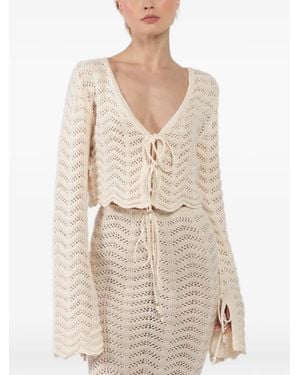 Bananhot Miana Knitted Tie Shirt - Natural