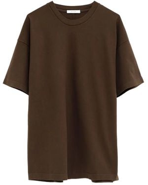 The Row Short-Sleeve Boxy Top - Brown