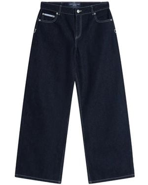 Juicy Couture Logo-Embroidered Wide-Leg Jeans - Blue