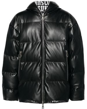Versace Jeans Couture フーデッドダウンコート - ブラック