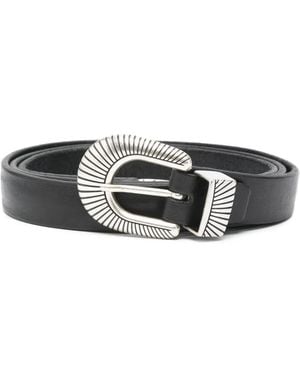 Eraldo Textured-Buckle Belt - White