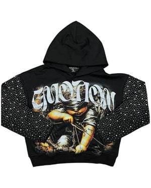 Mixed Emotions Archer Rhinestone-Embellishment Hoodie - Black