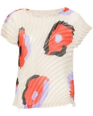Issey Miyake Verve Blouse Met Plooien - Rood