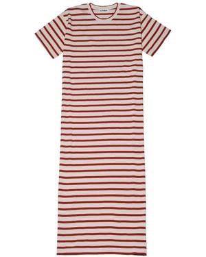 Jil Sander Robe Longue À Rayures - Red
