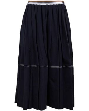 Veronica Beard Evelina Pleated Skirt - Blue