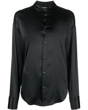 DSquared² Embellished Satin Shirt - Black