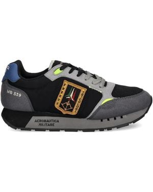 Aeronautica Militare Frecce Tricolori Embroidered Trainers - Black