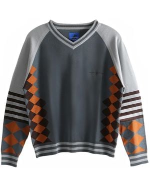 Asics X Argyle ストライプ プルオーバー - ブルー