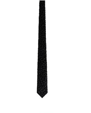 Fursac Leopard-Pattern Cotton Tie - Black