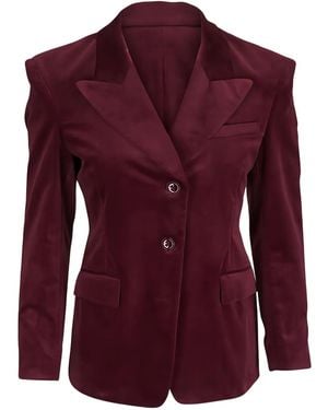 Dorothee Schumacher Buttoned Velvet Blazer - Purple