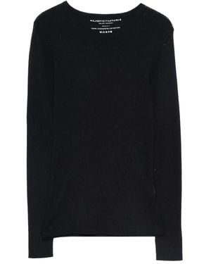 Majestic Filatures Round-Neck Cashmere Top - Black