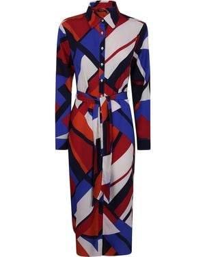 Ralph Lauren Shadny Long Sleeve Day Dress - Blue